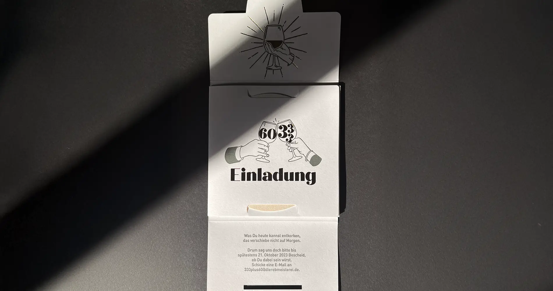 Geschlossene Eventeinladung Printdesign Gestaltung