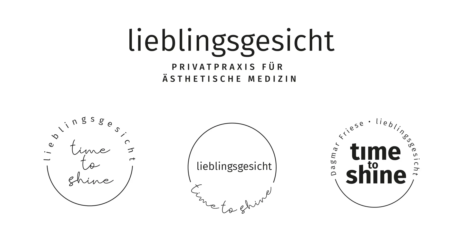 Logo und Gestaltungselemente der Privatpraxis Lieblingsgesicht für ästhetische Medizin