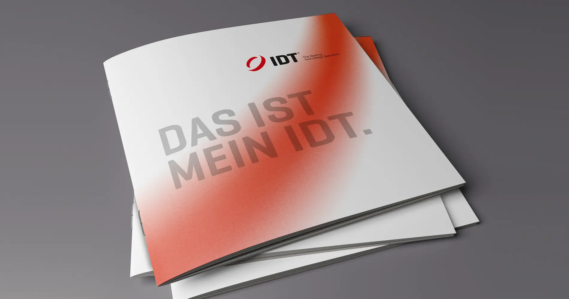Imagebroschüre von IDT mit prägnantem Claim „Das ist mein IDT“ und markanter Farbgestaltung