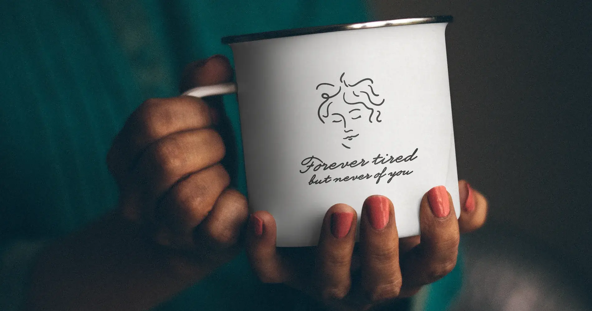 Design Emaille Tasse Hotel Das Lola mit illustrativem Logo und Schriftzug für Hotel Branding