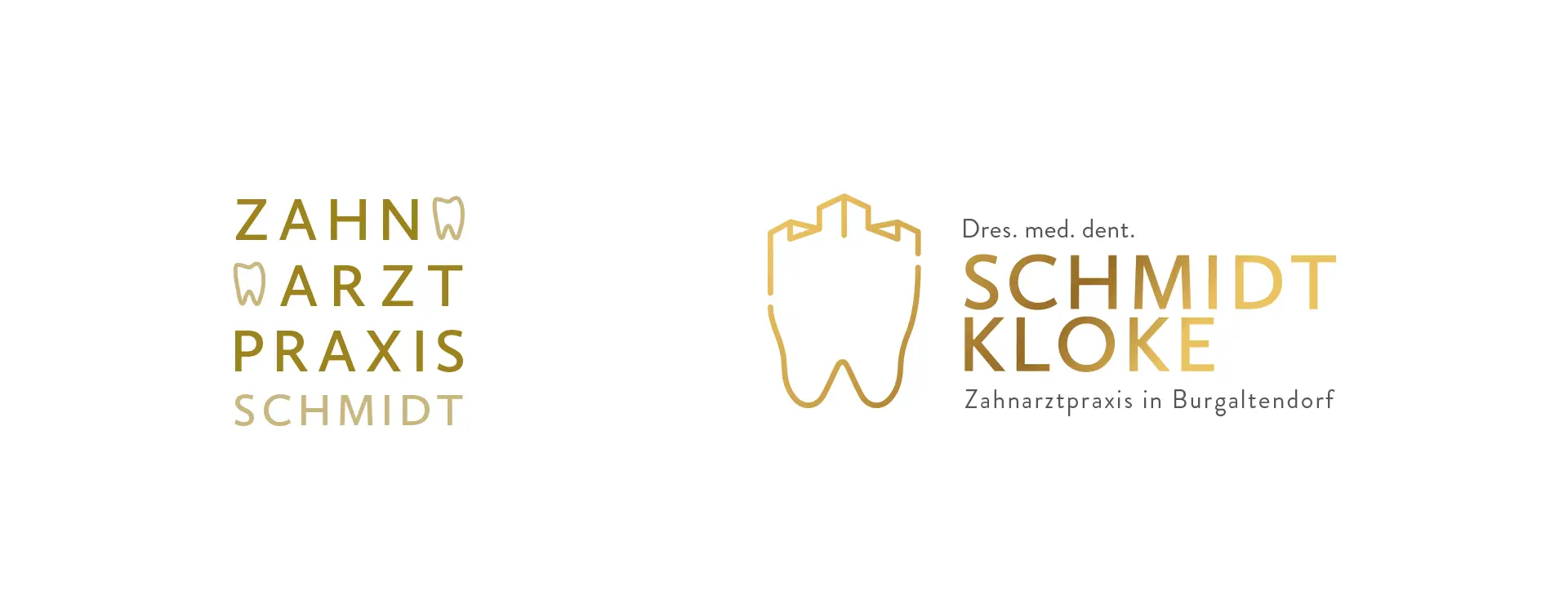 Logo der Zahnarztpraxis Schmidt & Kloke mit typografischem Schriftzug und Bildmarke