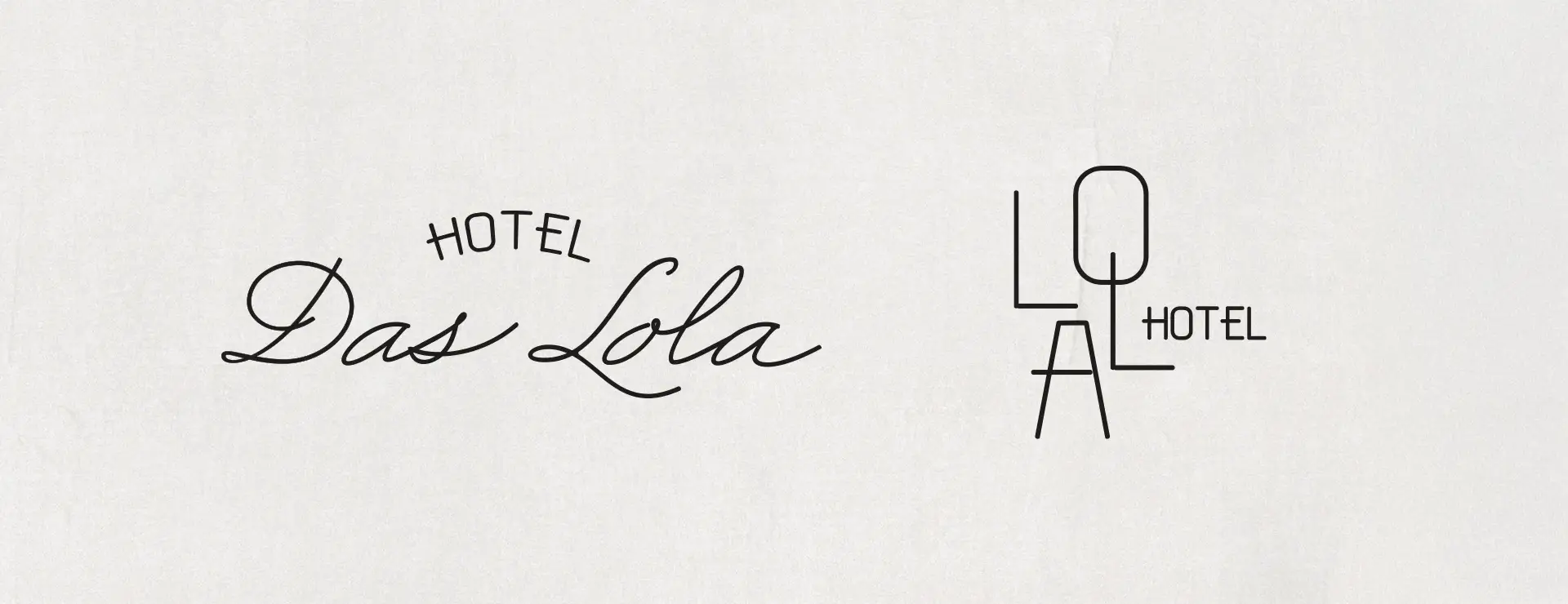Logo Varianten Hotel Das Lola mit Schriftlogo und reduziertem Signet im Corporate Design