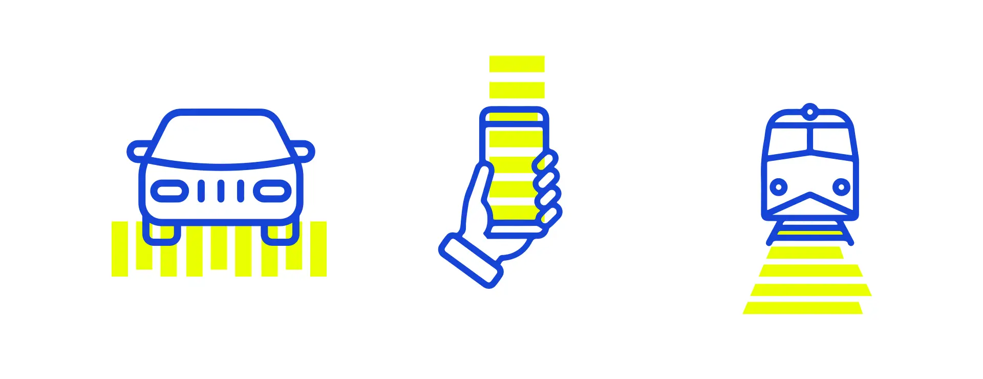 Piktogramme für Mobilität und digitale Services im Corporate Design von Projecteers