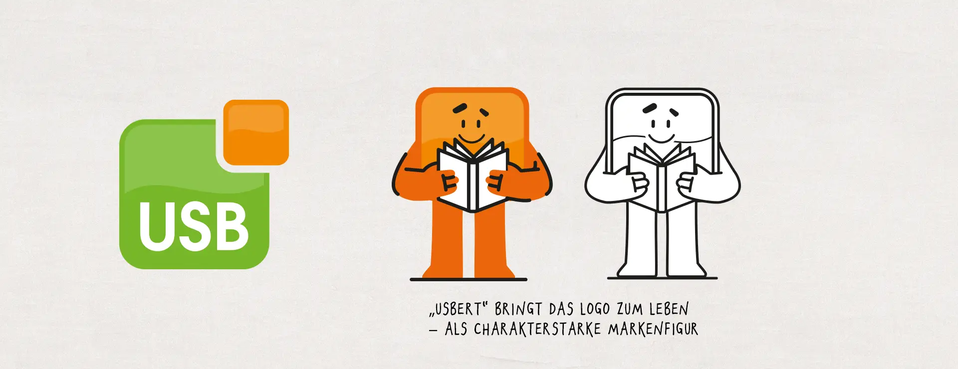 USB Logo und Entwicklung der Markenfigur Usbert als charakterbasierte Erweiterung