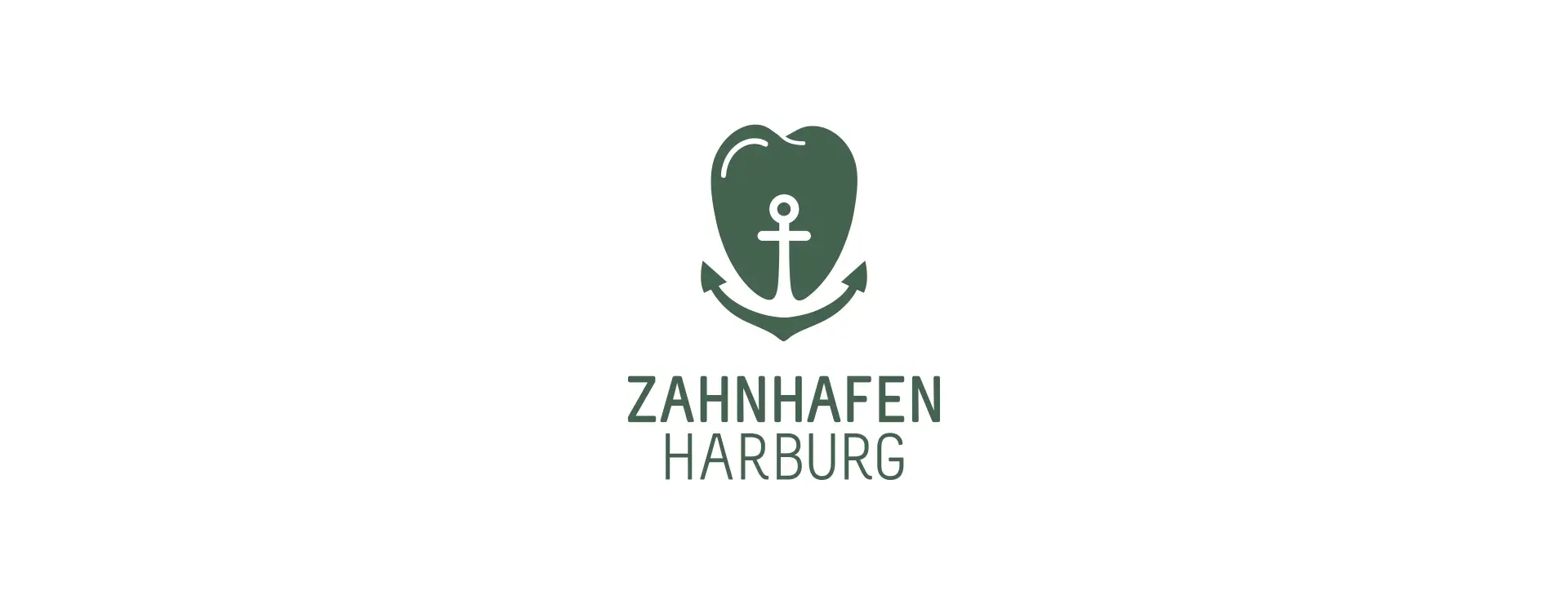 Logo „Zahnhafen Harburg“ mit Zahn-Symbol und Anker