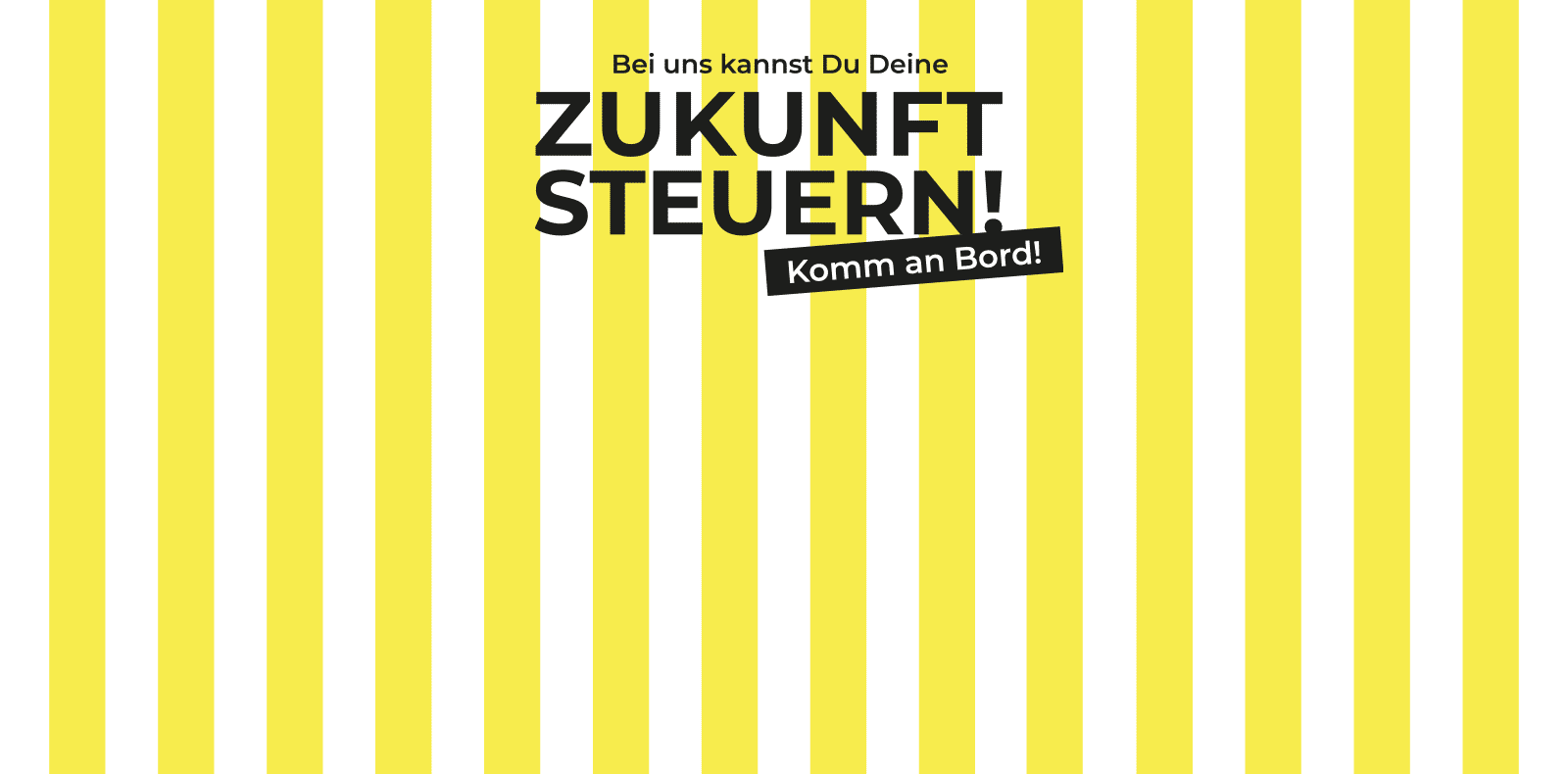 Typografisches Kampagnenmotiv der Steuerberatung Hegger Hansen mit der Aussage „Wir heuern an: Steuerfrauen oder Steuermänner“