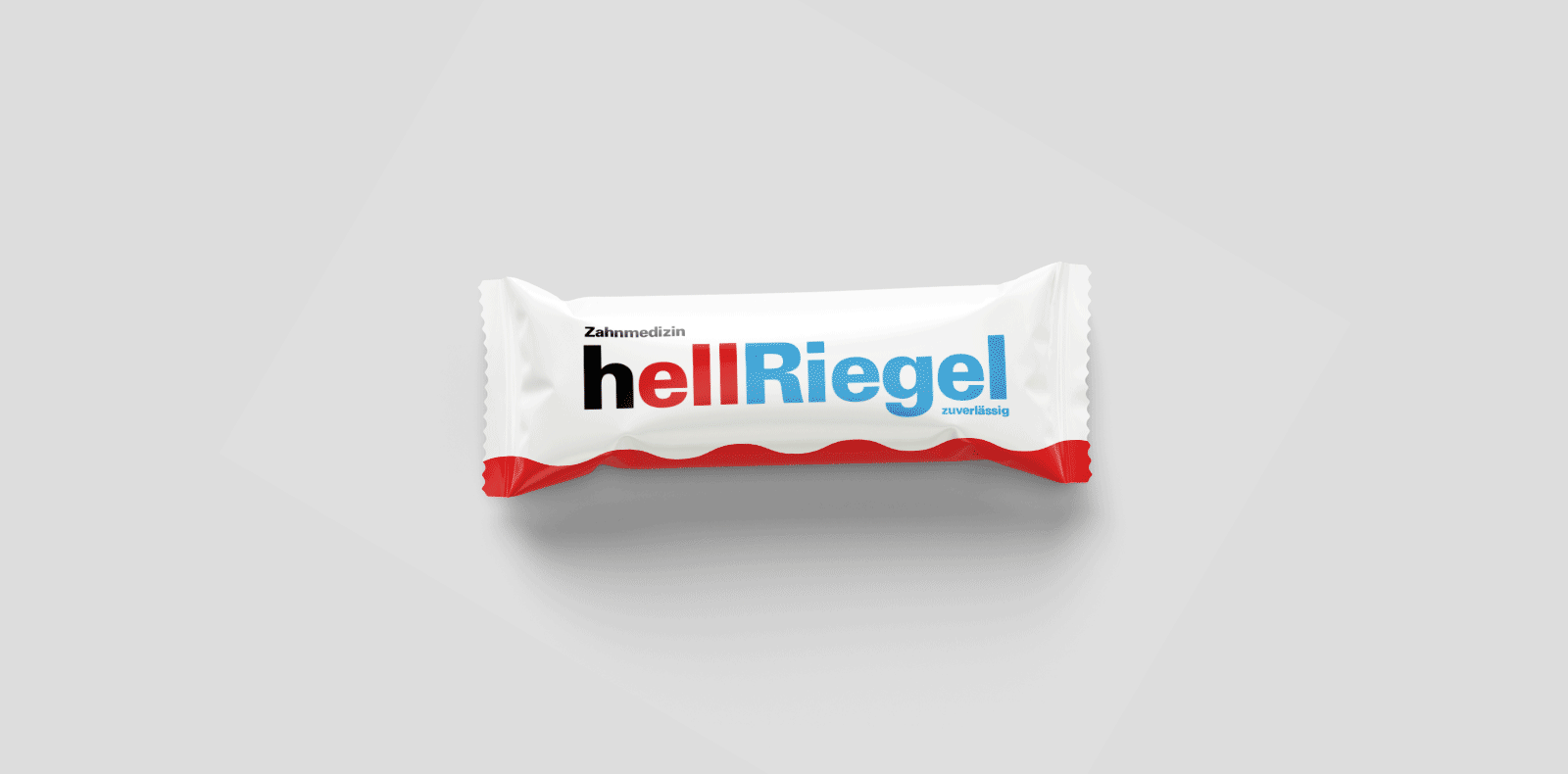 Plakatkampagne einer Zahnarztpraxis mit humorvollem Riegel-Motiv als Wortspiel zum Praxisnamen