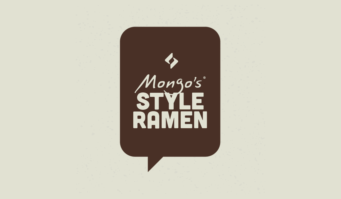 Animiertes Logo „Mongo’s Style Ramen“ in Sprechblase